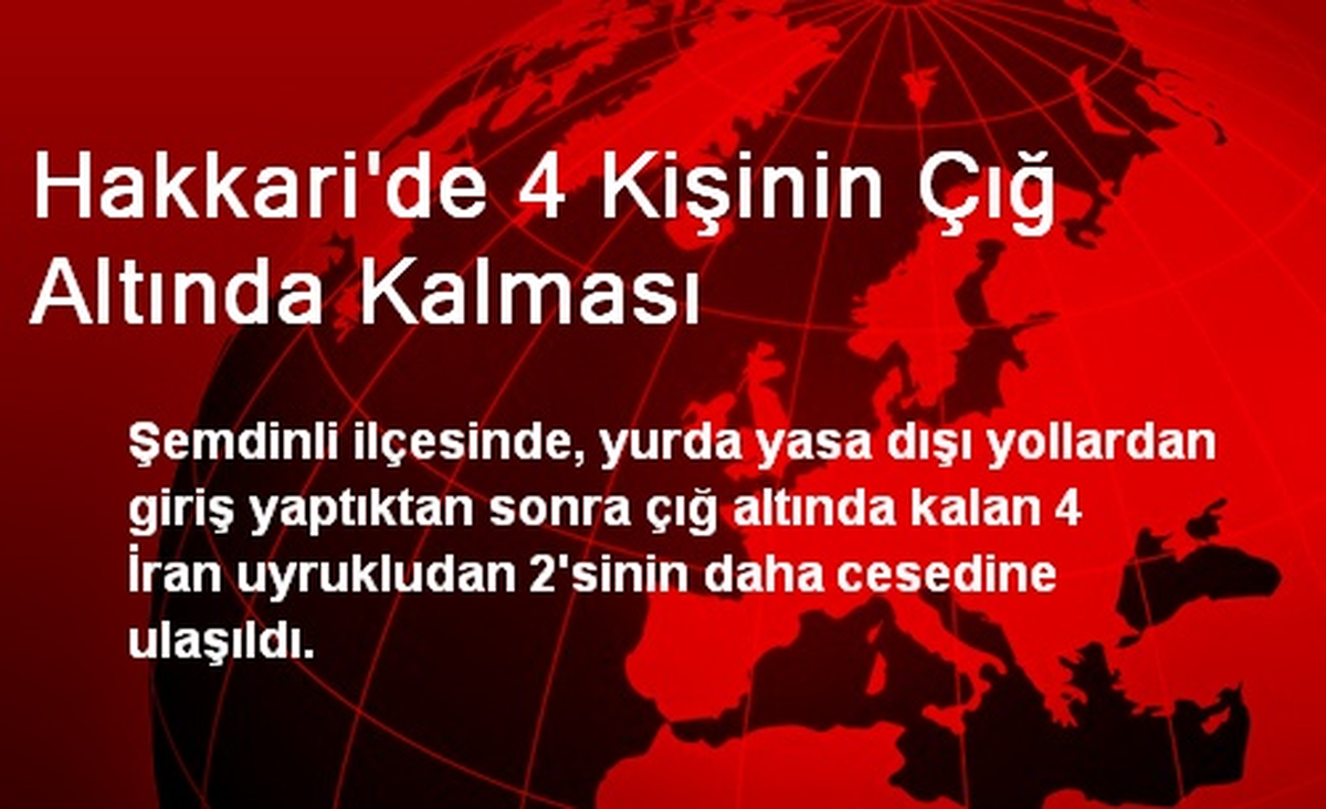 Hakkari\'de 4 Kişinin Çığ Altında Kalması