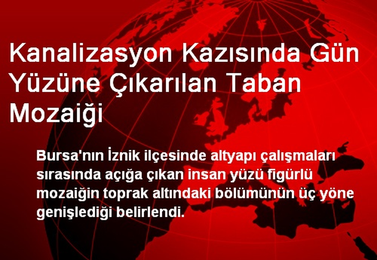 Kanalizasyon Kazısında Gün Yüzüne Çıkarılan Taban Mozaiği