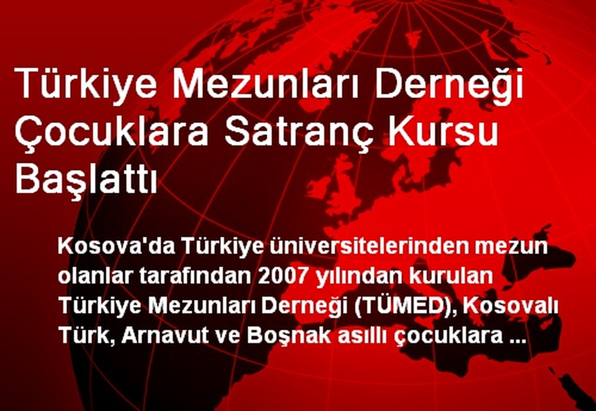 Türkiye Mezunları Derneği Çocuklara Satranç Kursu Başlattı