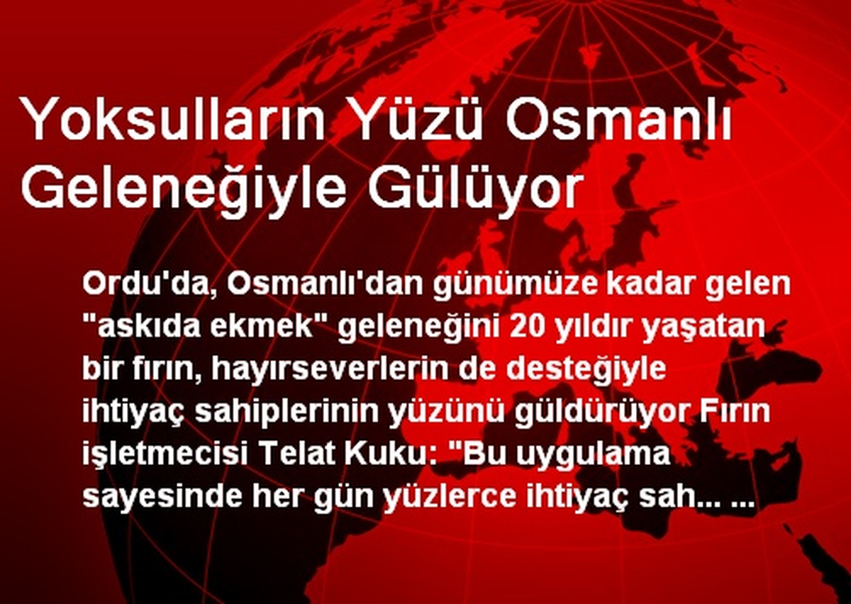 Yoksulların Yüzü Osmanlı Geleneğiyle Gülüyor