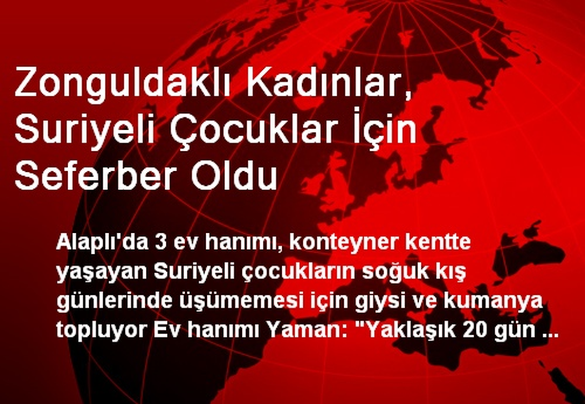 Zonguldaklı Kadınlar, Suriyeli Çocuklar İçin Seferber Oldu