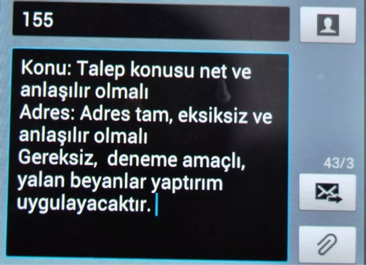 Kısa Mesaj 155 İhbar Servisi Hizmete Girdi