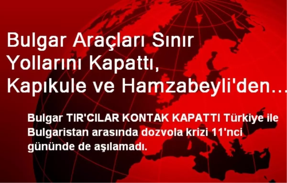 Bulgar Araçları Sınır Yollarını Kapattı, Kapıkule ve Hamzabeyli\'den Çıkış Yapılamıyor (2)