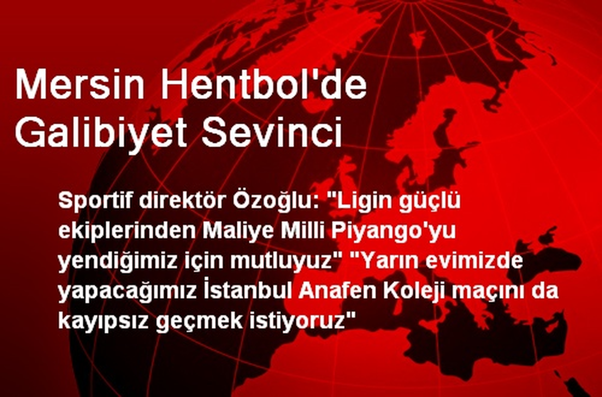 Mersin Hentbol\'de Galibiyet Sevinci