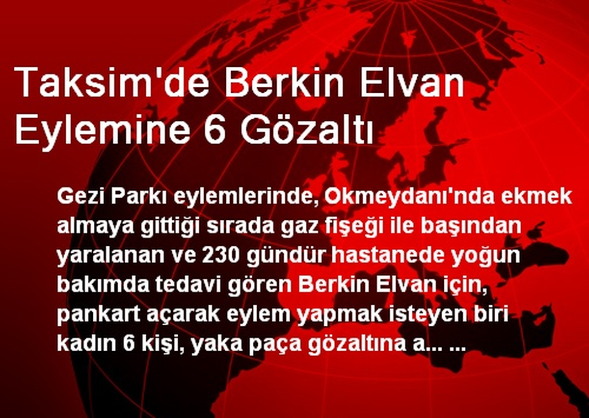 Taksim\'de Berkin Elvan Eylemine 6 Gözaltı