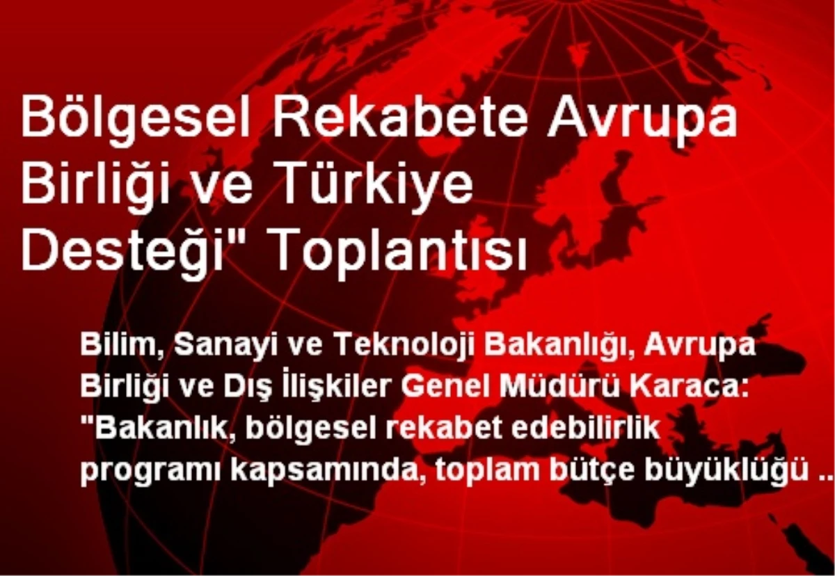 Bölgesel Rekabete Avrupa Birliği ve Türkiye Desteği" Toplantısı