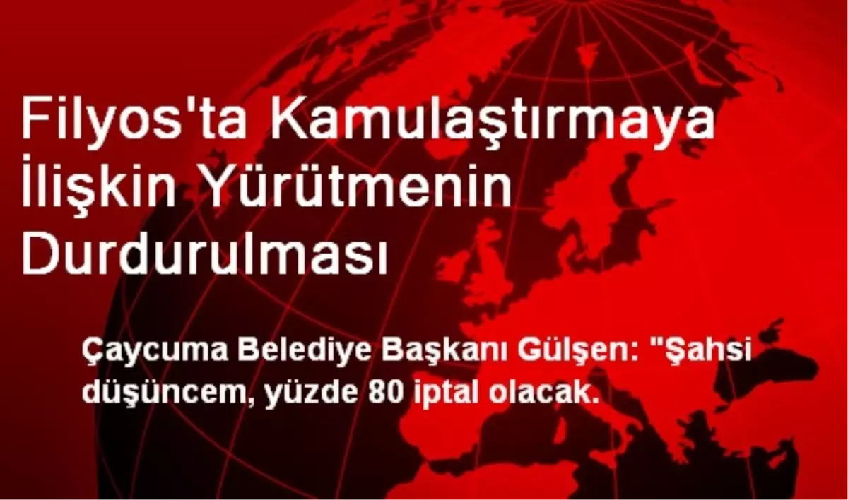 Filyos\'ta Kamulaştırmaya İlişkin Yürütmenin Durdurulması