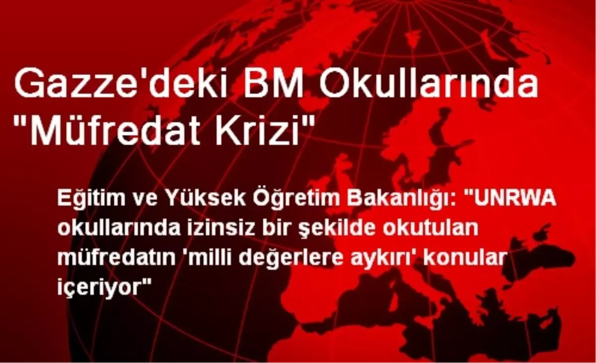 Gazze\'deki BM Okullarında "Müfredat Krizi"