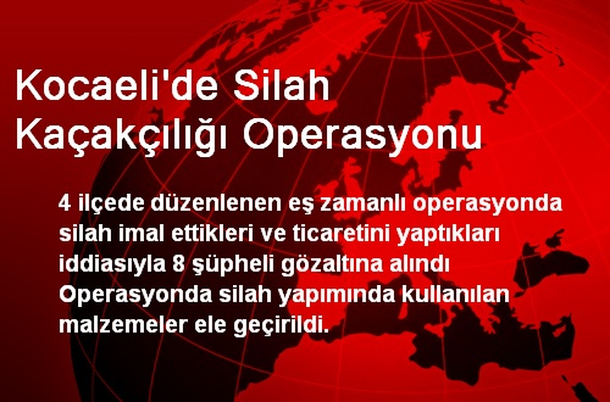 Kocaeli\'de Silah Kaçakçılığı Operasyonu