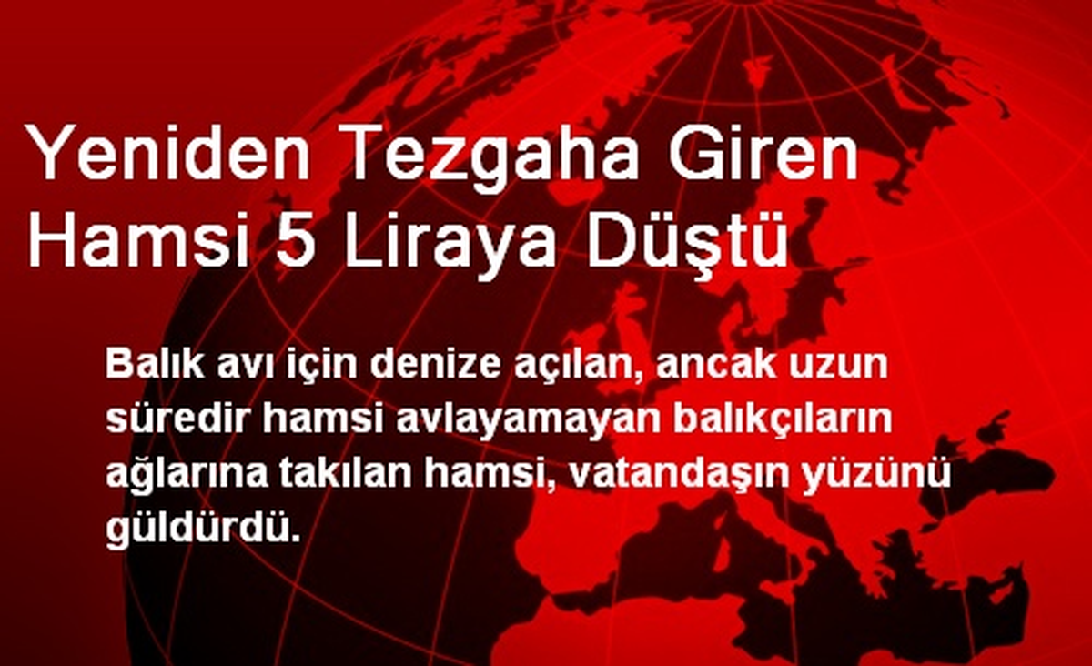 Yeniden Tezgaha Giren Hamsi 5 Liraya Düştü