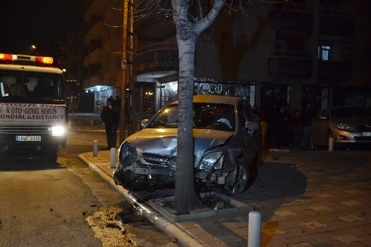 Kontrolden Çıkan Otomobil Ağaçları Biçti
