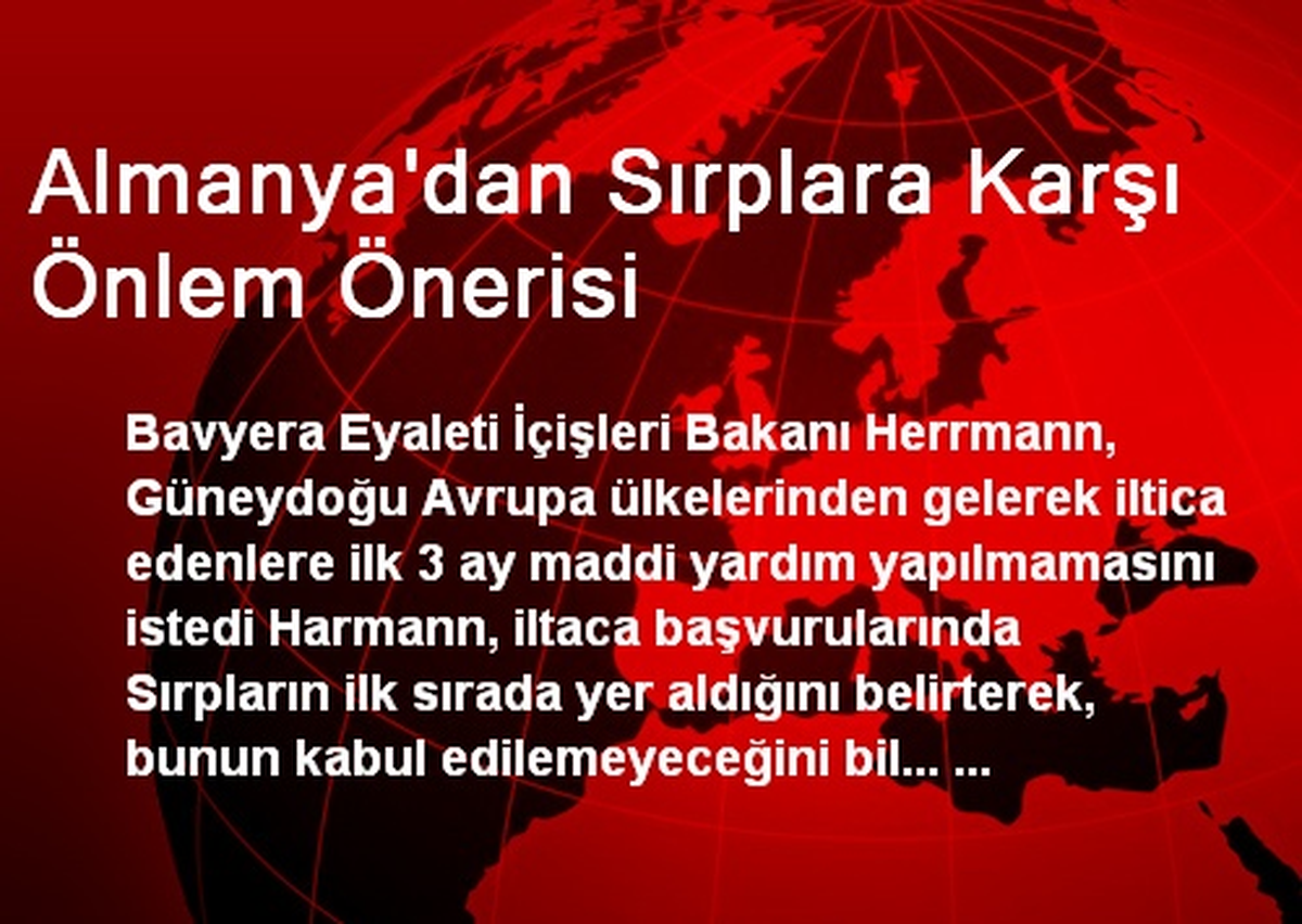 Almanya\'dan Sırplara Karşı Önlem Önerisi