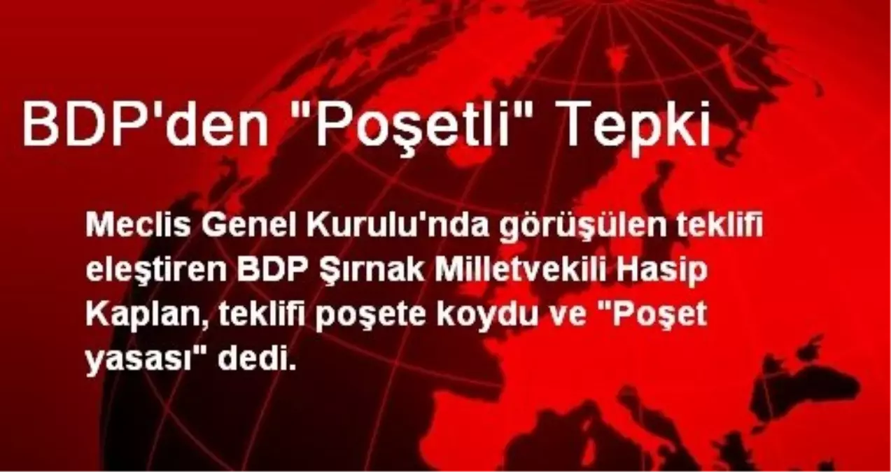 BDP\'den "Poşetli" Tepki