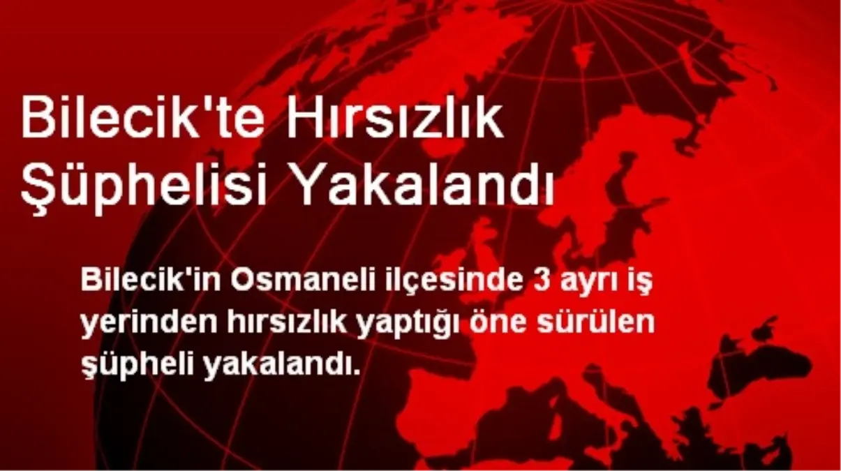 Bilecik\'te Hırsızlık Şüphelisi Yakalandı