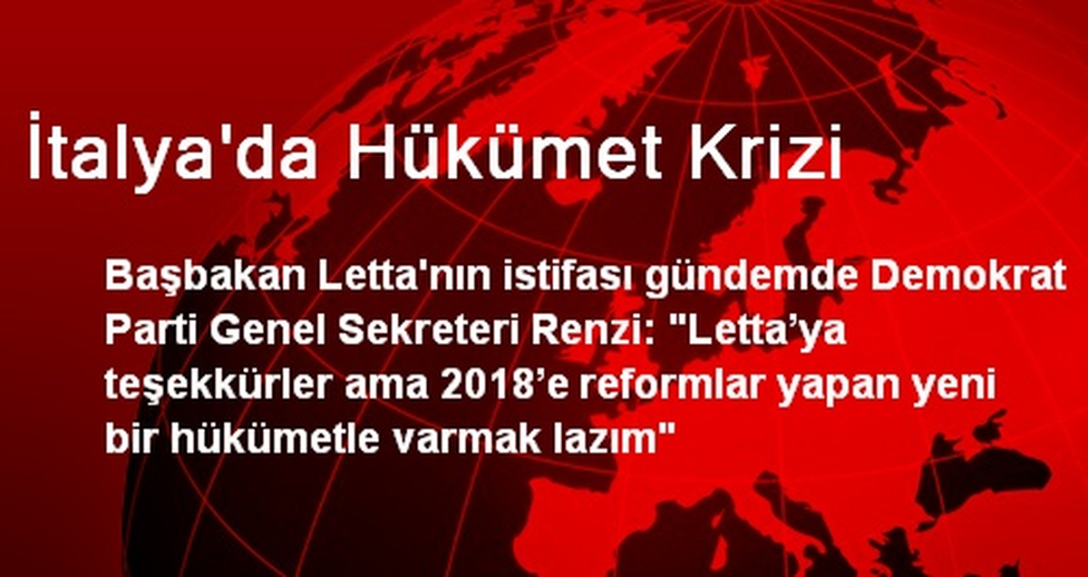 İtalya\'da Hükümet Krizi