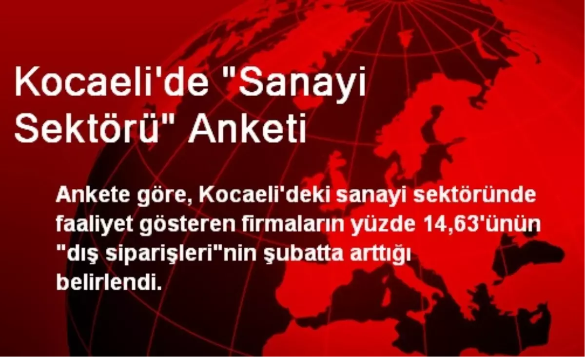 Kocaeli\'de "Sanayi Sektörü" Anketi