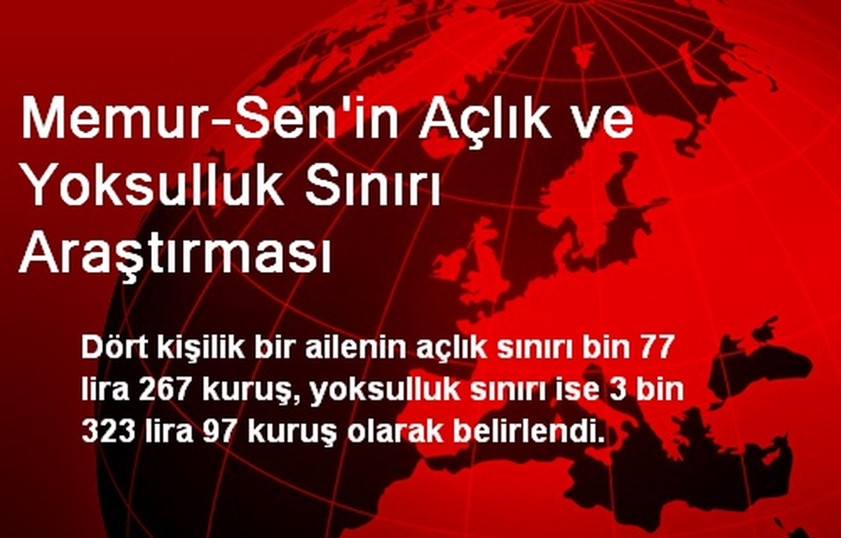 Memur-Sen\'in Açlık ve Yoksulluk Sınırı Araştırması