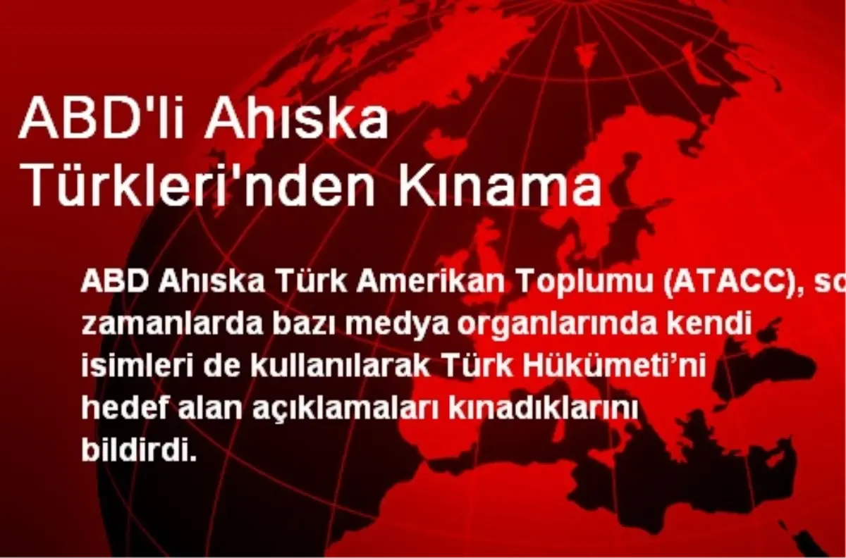 ABD\'li Ahıska Türkleri\'nden Kınama