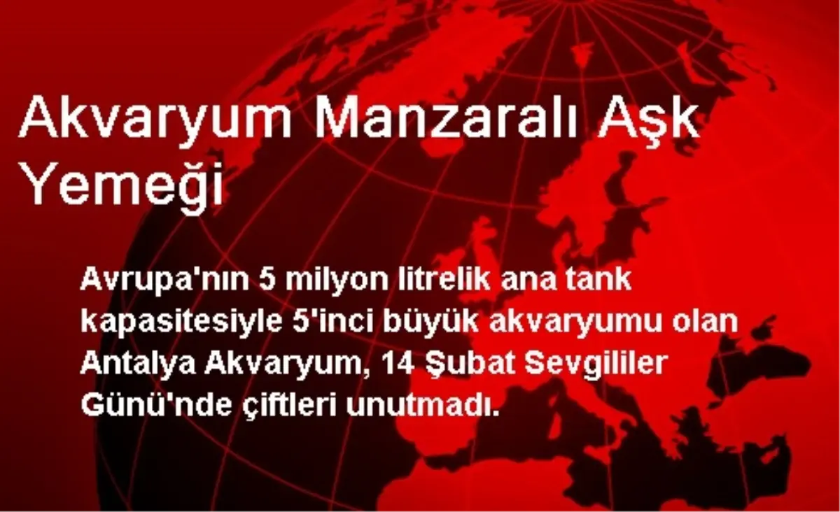 Akvaryum Manzaralı Aşk Yemeği