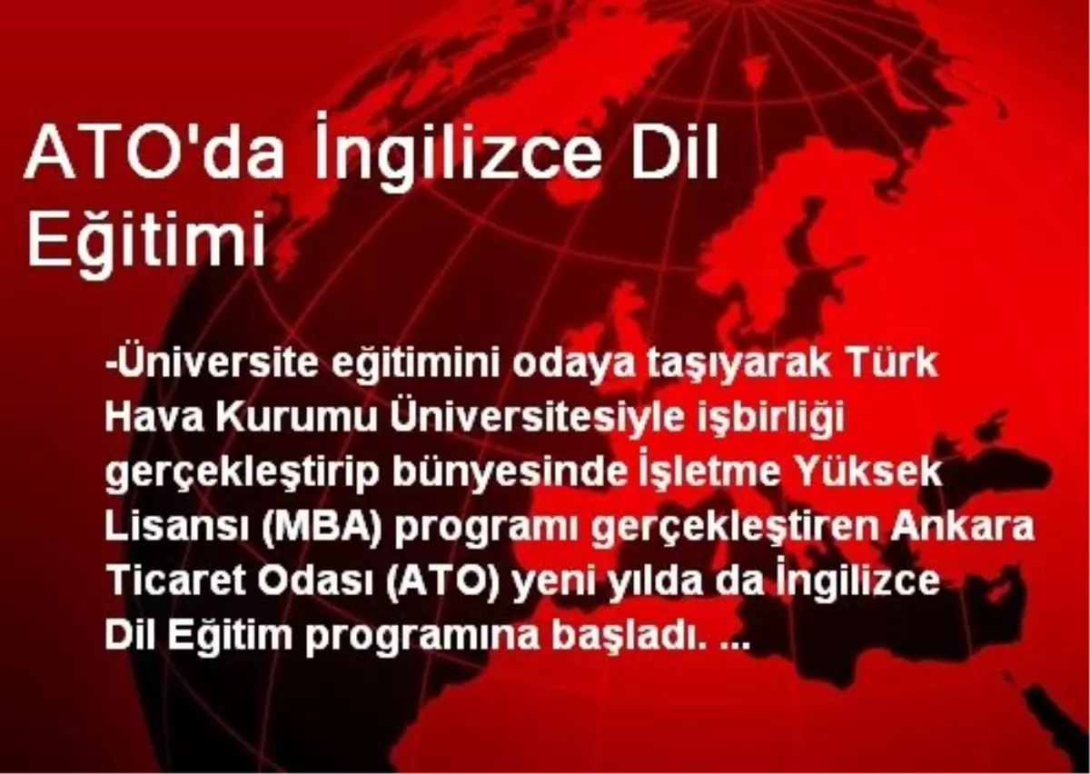 ATO\'da İngilizce Dil Eğitimi