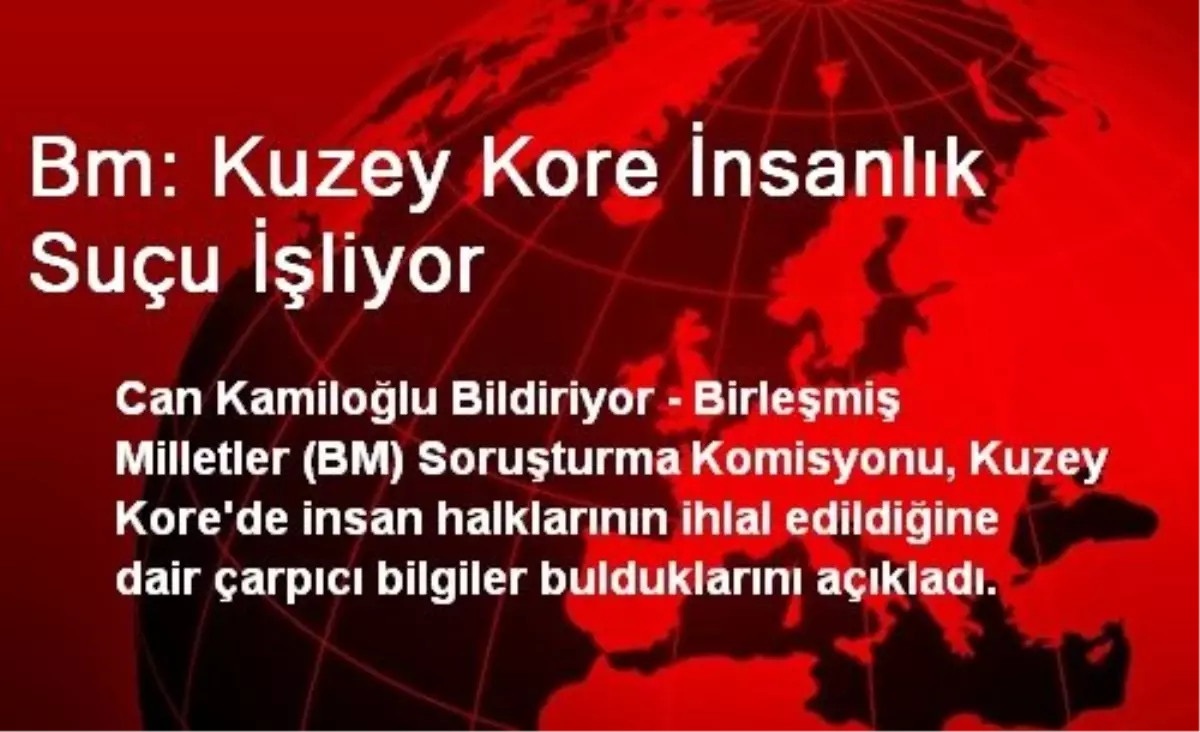 Bm: Kuzey Kore İnsanlık Suçu İşliyor