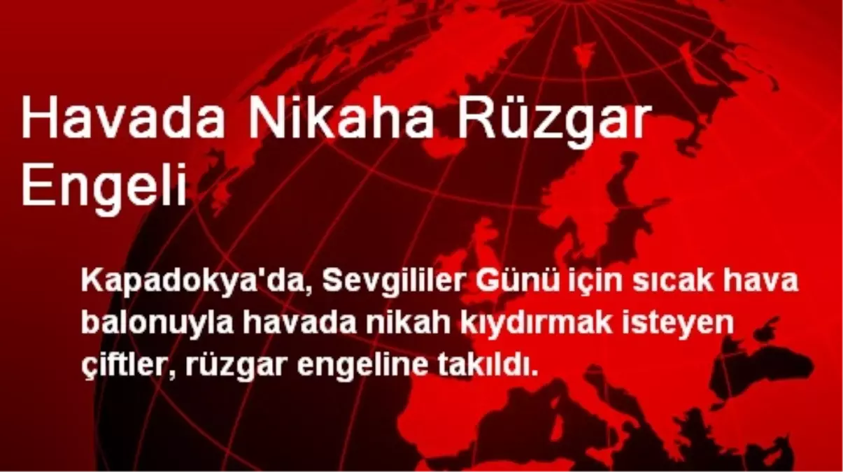 Havada Nikaha Rüzgar Engeli