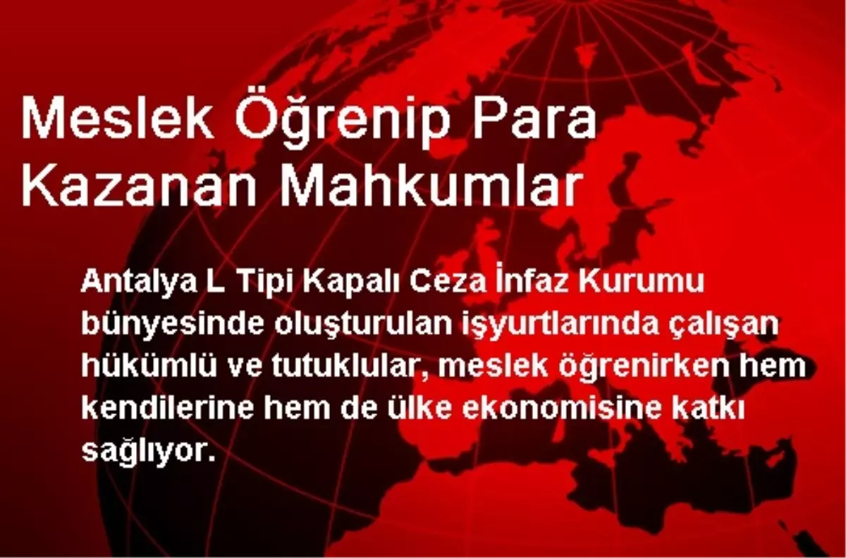Meslek Öğrenip Para Kazanan Mahkumlar