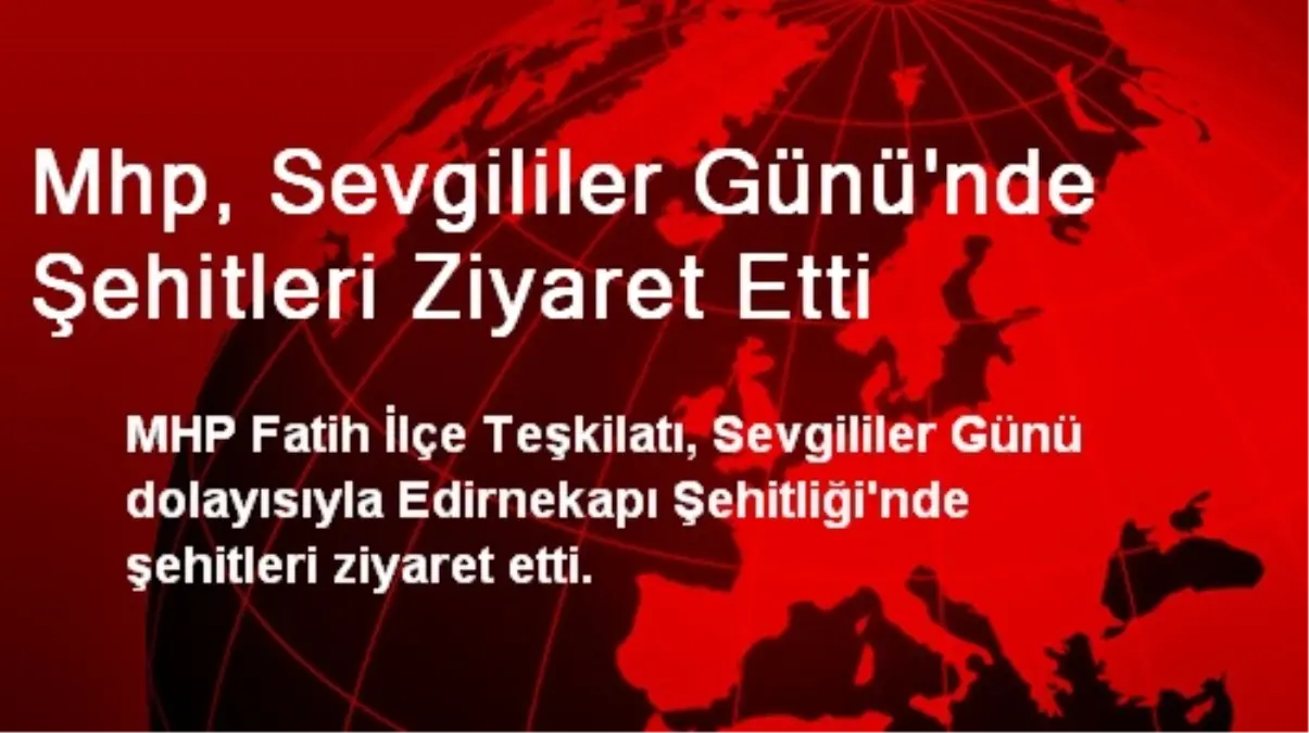 MHP, Sevgililer Gününde Şehitleri Ziyaret Etti