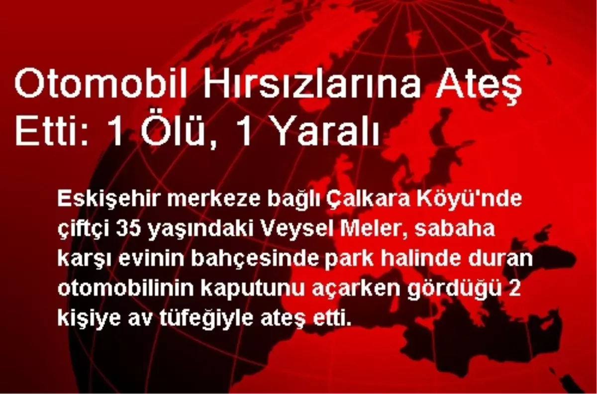 Otomobil Hırsızlarına Ateş Etti: 1 Ölü, 1 Yaralı