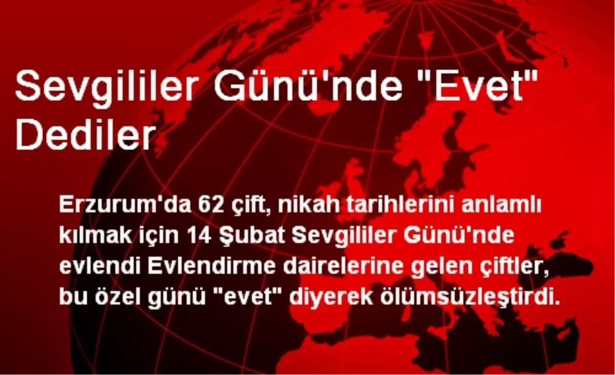 Sevgililer Günü\'nde "Evet" Dediler