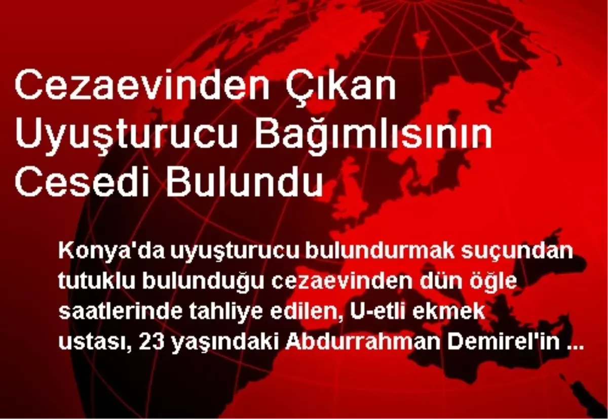 Cezaevinden Çıkan Uyuşturucu Bağımlısının Cesedi Bulundu