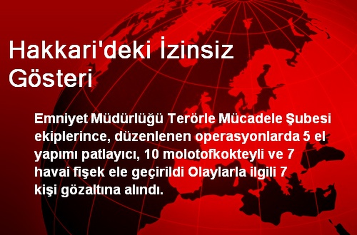 Hakkari\'de 7 Terör Örgütü Üyesi Gözaltına Alındı