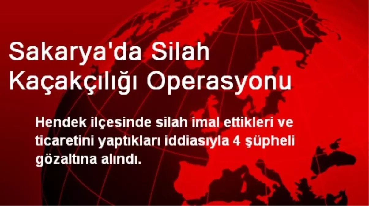 Sakarya\'da Silah Kaçakçılığı Operasyonu