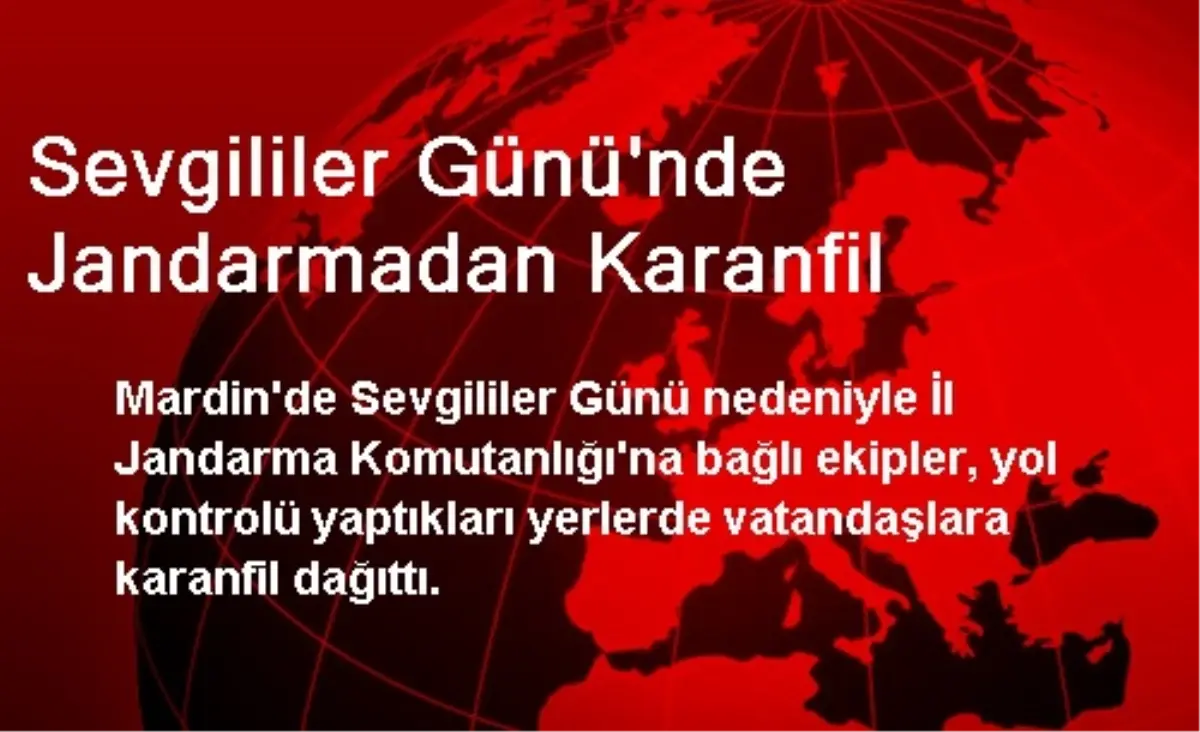 Sevgililer Günü\'nde Jandarmadan Karanfil