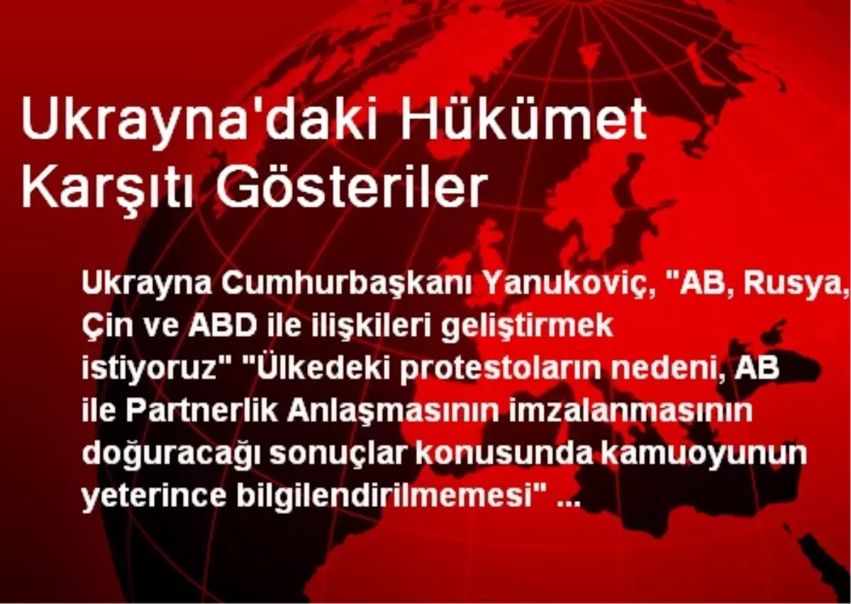 Ukrayna\'daki Hükümet Karşıtı Gösteriler