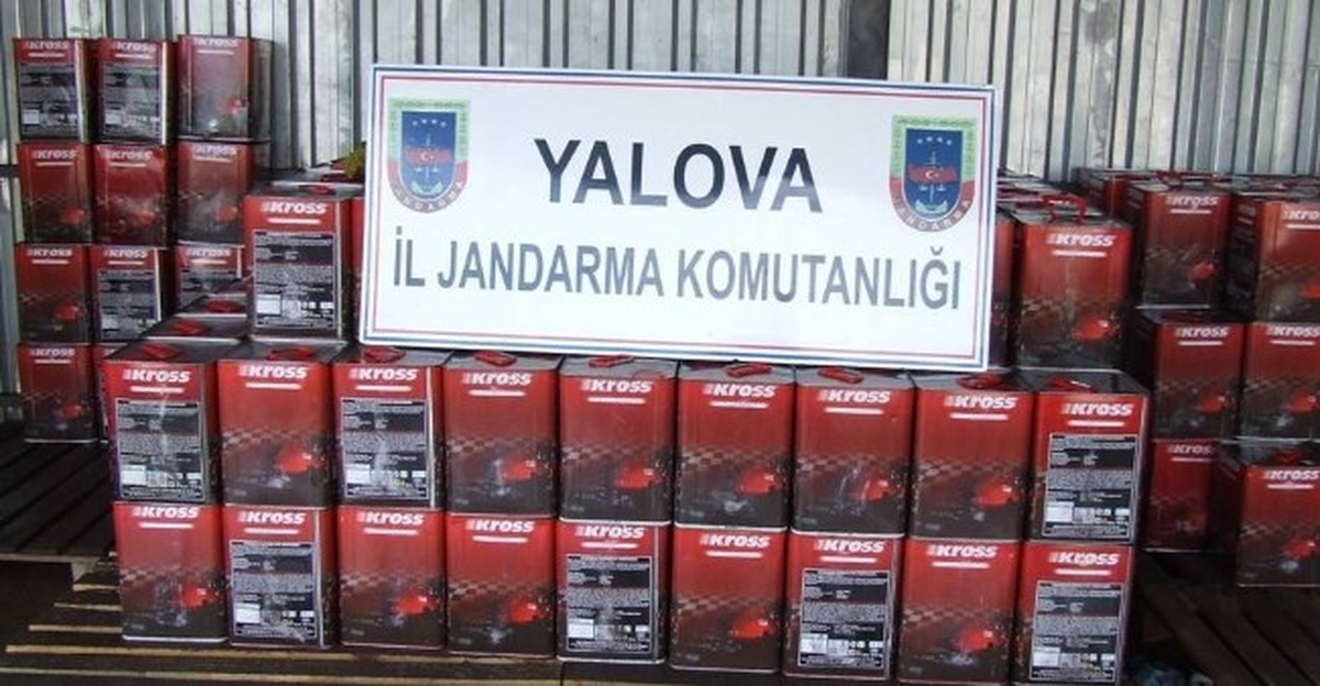 Yalova\'da 2 Bin 537 Litre Madeni Yağ Ele Geçirildi