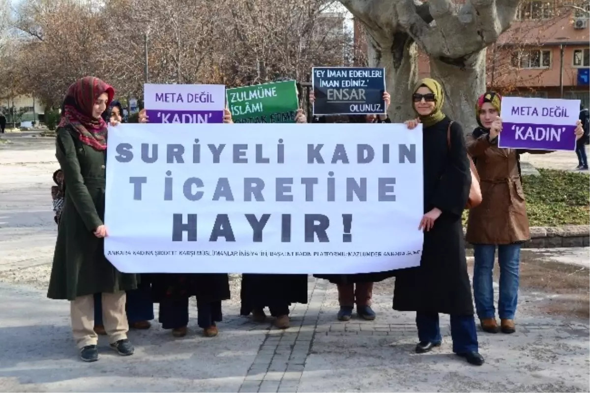 Başkent\'te \'Suriyeli Kadın Ticaretine Hayır\' Eylemi