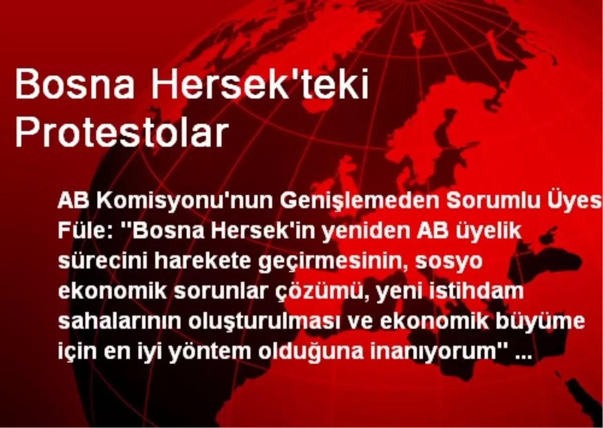 Bosna Hersek\'teki Protestolar