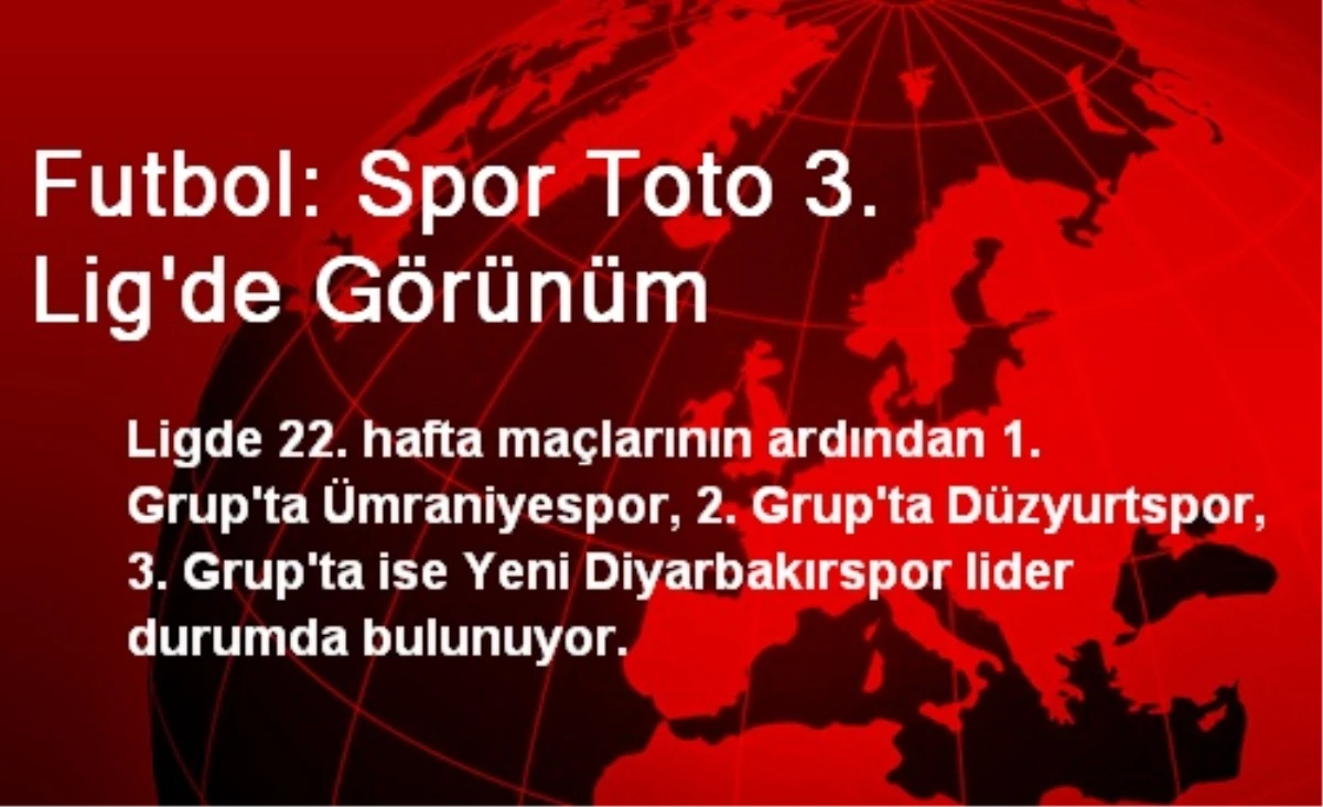 Futbol: Spor Toto 3. Lig\'de Görünüm