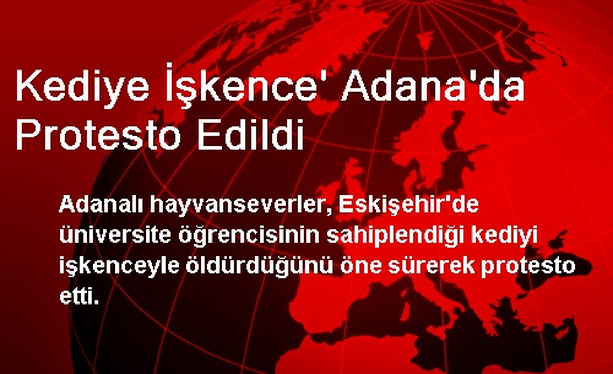 Kediye İşkence\' Adana\'da Protesto Edildi