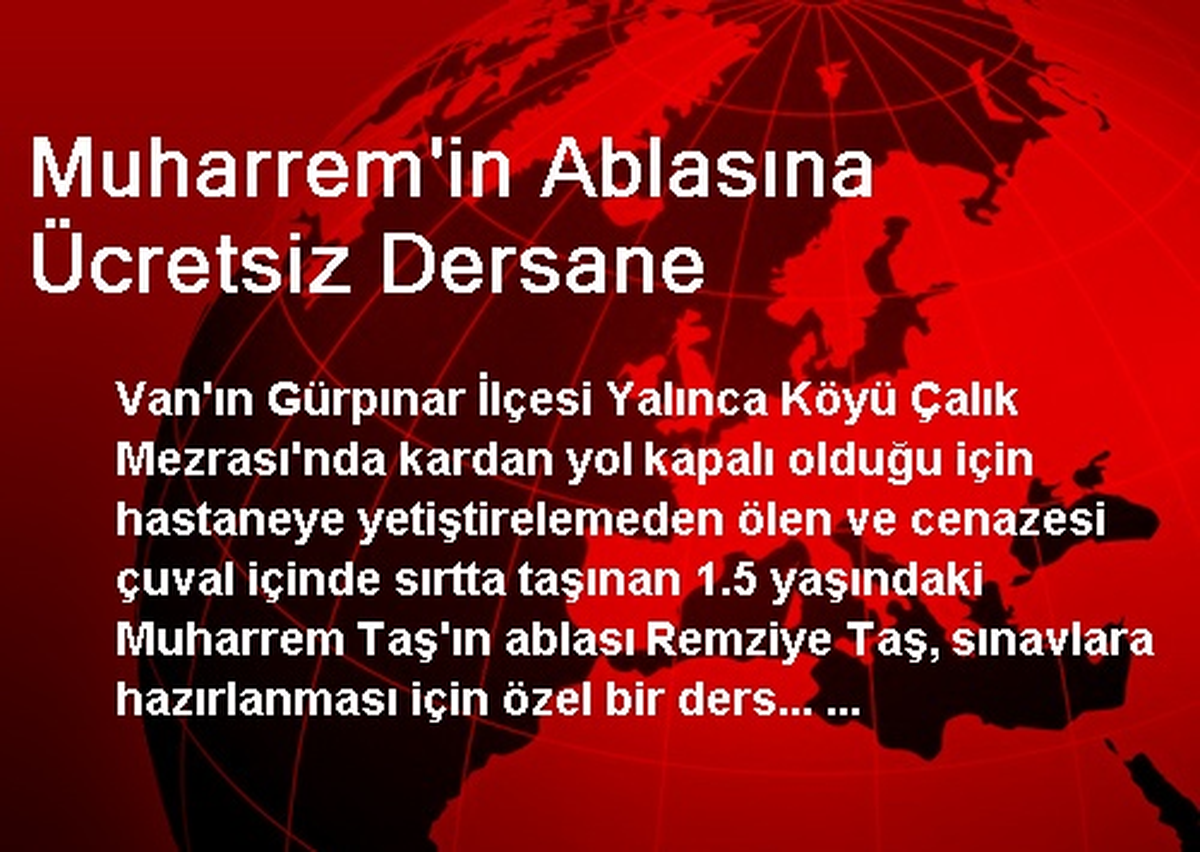 Muharrem\'in Ablasına Ücretsiz Dersane