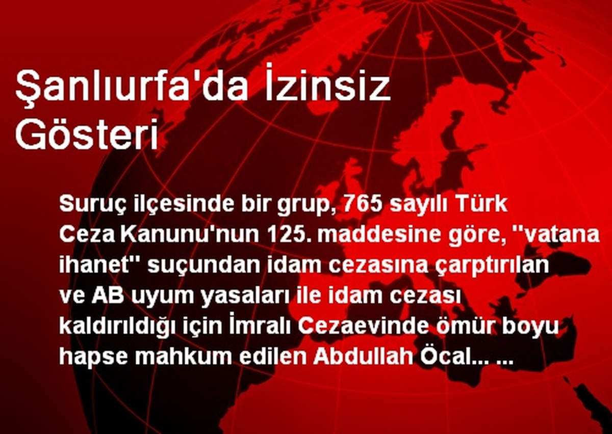 Şanlıurfa\'da İzinsiz Gösteri