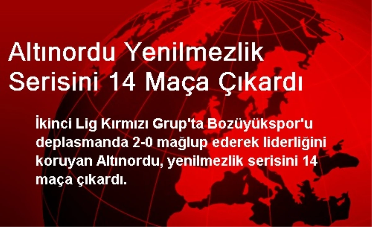 Altınordu Yenilmezlik Serisini 14 Maça Çıkardı