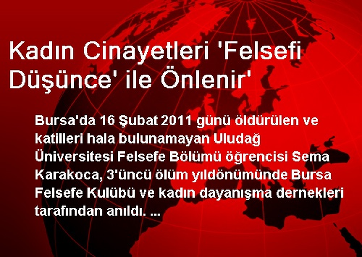 Kadın Cinayetleri \'Felsefi Düşünce\' ile Önlenir\'