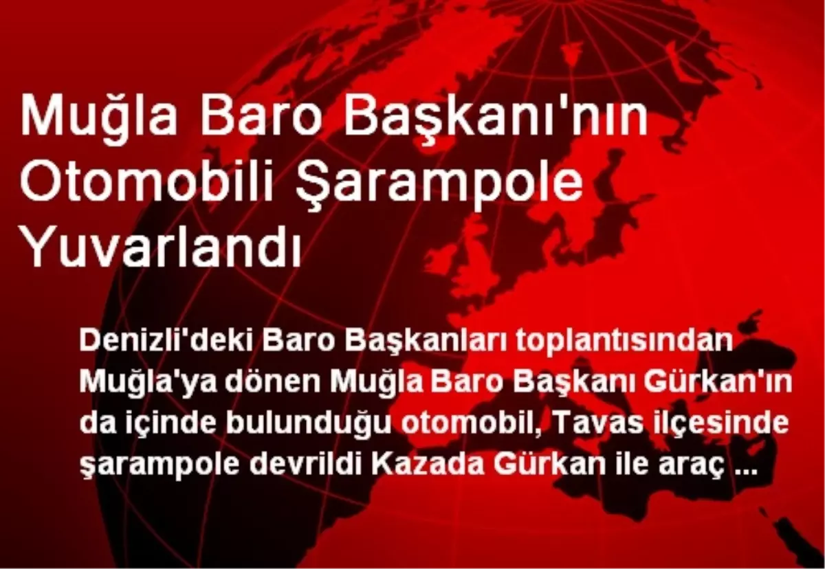 Muğla Baro Başkanı\'nın Otomobili Şarampole Yuvarlandı