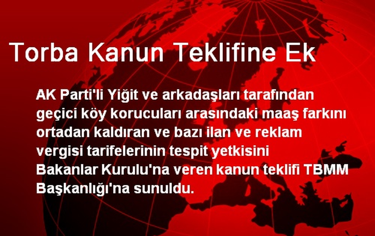 Torba Kanun Teklifine Ek
