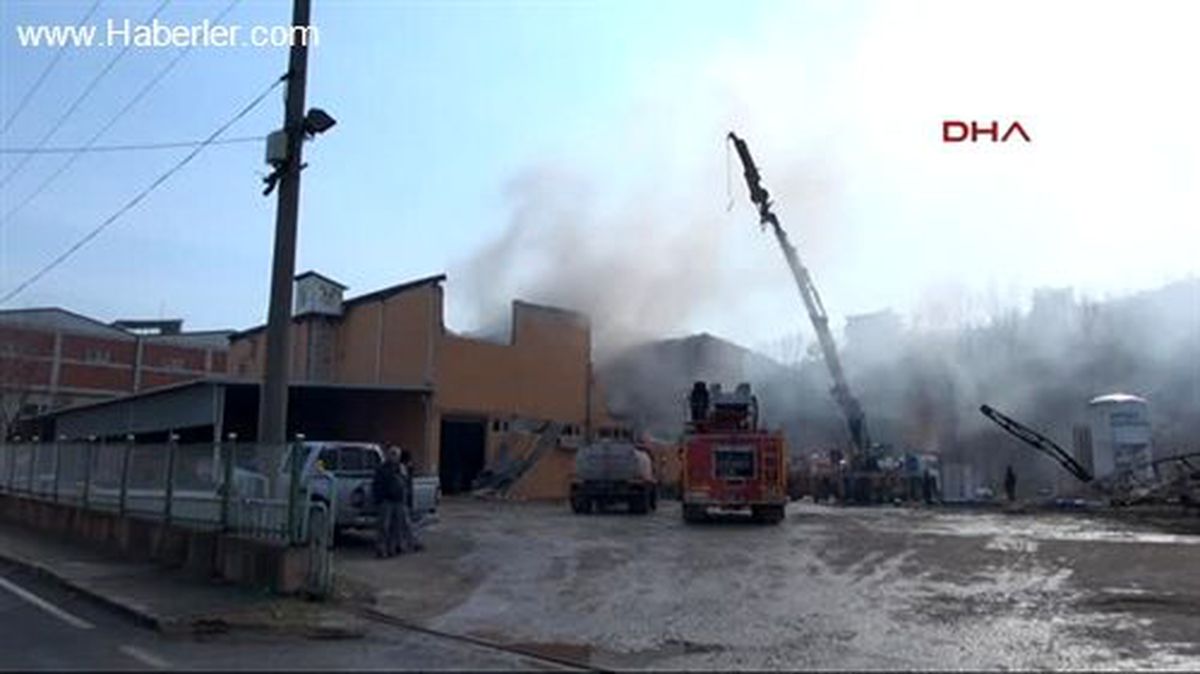 Trabzon'da Fındık Fabrikası Yandı