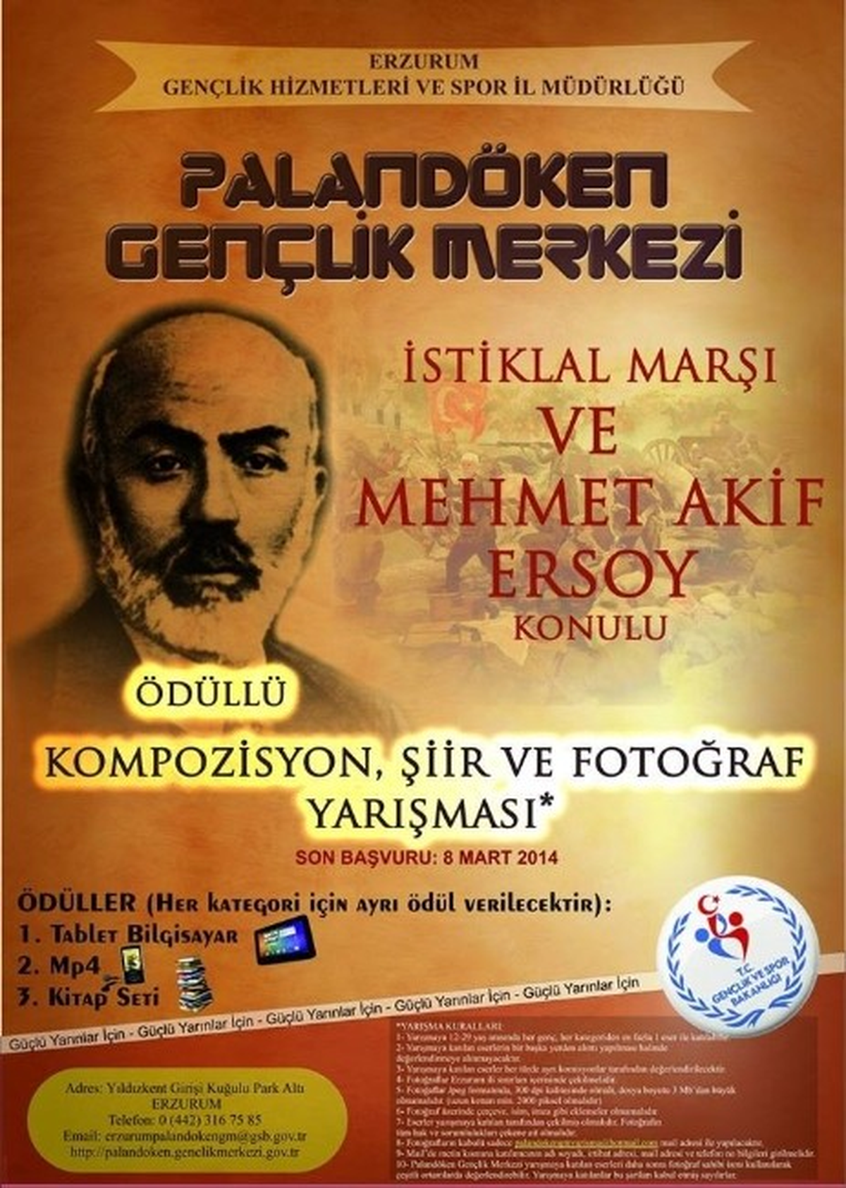 Mehmet Akif Ersoy ve İstiklal Marşı Konulu Ödüllü Fotoğraf, Şiir ve Kompozisyon Yarışması...