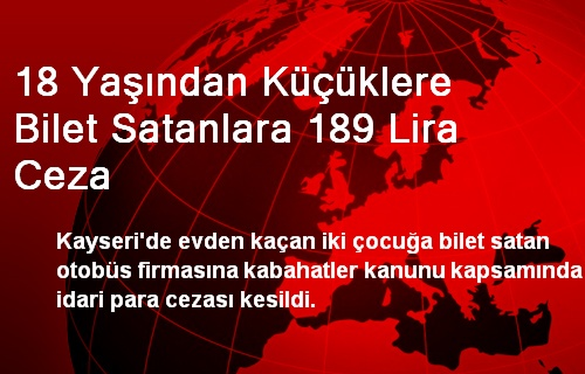 18 Yaşından Küçüklere Bilet Satanlara 189 Lira Ceza