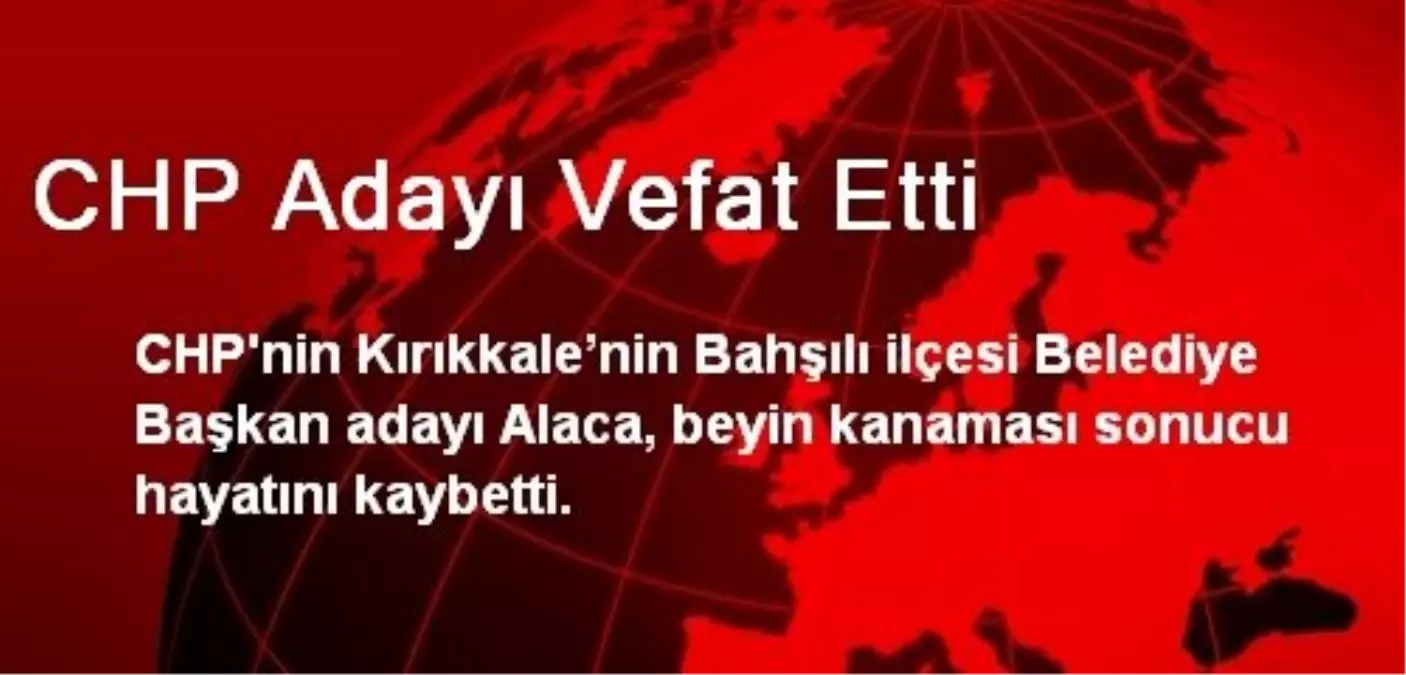 CHP Adayı Vefat Etti